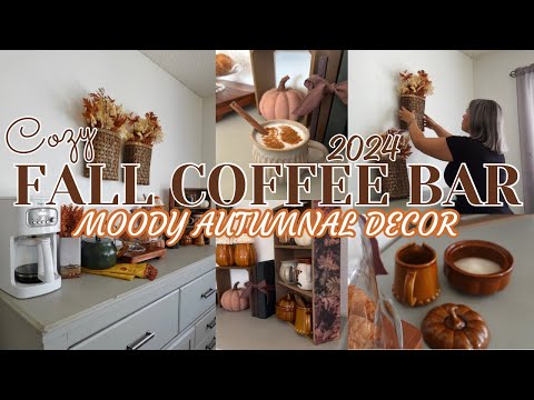 COZY🍂☕️FALL COFFEE BAR 2024!FALL DECORATE WITH ME, COFFEE BAR IDEAS #falldecor #autumn #coffeebar