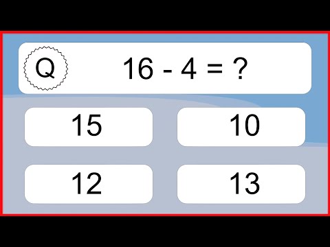 20 Subtraction Quiz Exercises for Kids: Numbers Up to 20