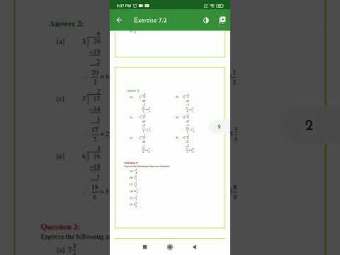 Class 6 Maths Chapter:- 7 Fraction Exercise 7.2 Solution