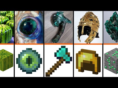 比較：実生活でのMinecraftのアイテムと構造