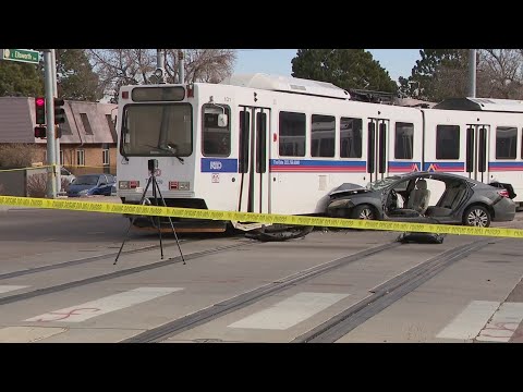 Suspect vehicle flees shooting, crashes with RTD train