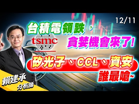 #台積電 領跌，貪婪機會來了! #矽光子 #CCL #資安 誰最嗆~｜ 賴建承 分析師 2024/12/11