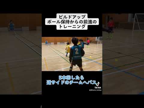 ビルドアップのトレーニング(ボール保持からパスでの前進)【少年サッカー練習メニュー】　#shorts