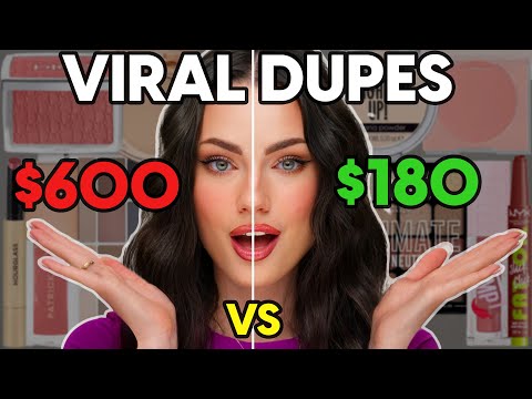 HIGH END MAKEUP VS DRUGSTORE DUPES! Can you tell the difference? 🤔