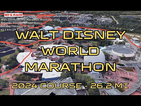 Walt Disney World Marathon Weekend 2025: fly over the marathon course! Video of the race path.