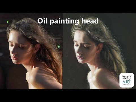 Direct painting method of realistic figure painting, head