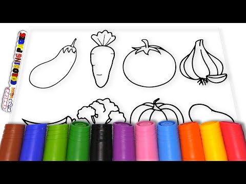 ''Vegetables'' Drawing and Marker Rainbow Coloring / Akn Kids House