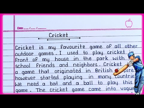 My Favourite Game Cricket essay in English || Essay on Cricket in English || Cricket essay writing |