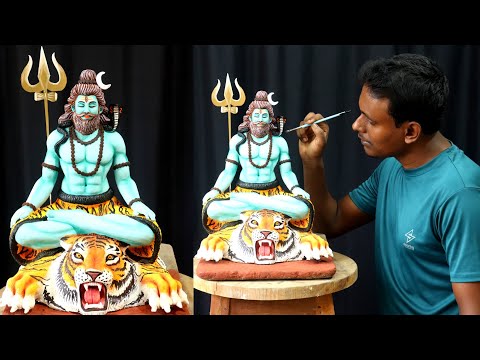 Lord shiva murti making on tiger Part 2 | shiv ji ki murti banana | clay art