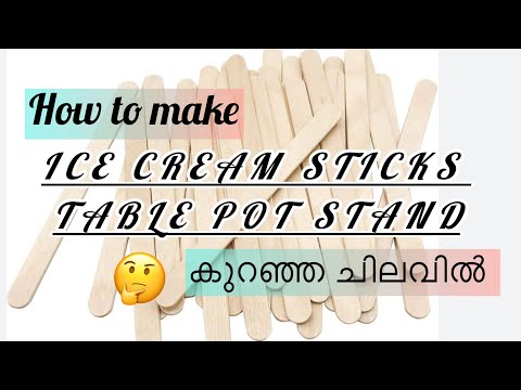 How to make ice cream sticks table pot stand#icecreamstickcraftideas#potstand#craft#hand#diyideas