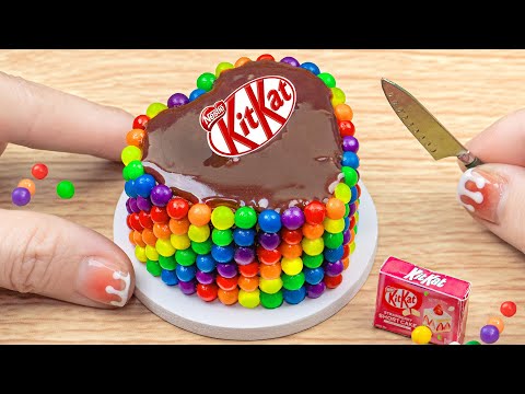 Miniature Cake Decorating ideas with Chocolate | How To Make Miniature Rainbow Kitkat Cake