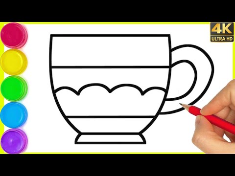 How to draw tea cup || Tea cup Drawing step by step || Cup Drawing beautiful ||Cup Drawing Cute.