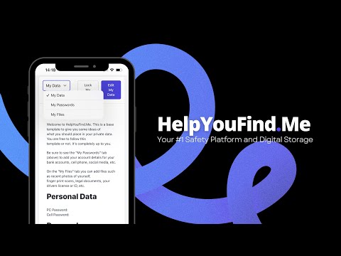 This is HelpYouFind.Me - Your #1 Safety Platform and Digital Storage