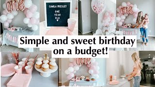 Simple and cute birthday party on a budget | 1st bday ideas | party decorations from dollar tree