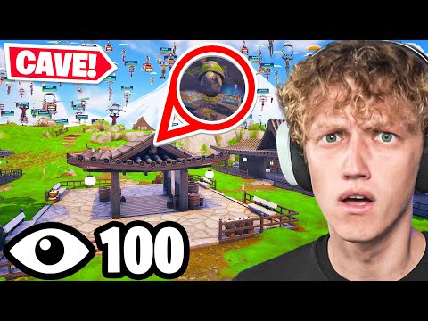 I Got 100 Players To Land In The SECRET CAVE In Chapter 6 Fortnite! (Impossible)