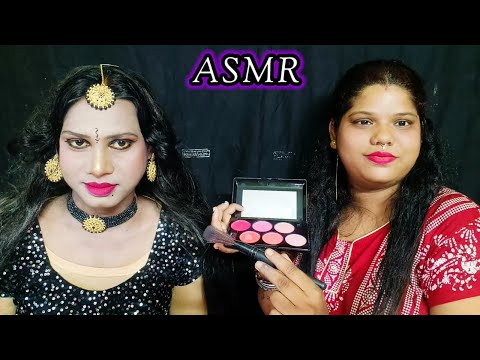 ASMR~ Doing My Elder Bro Transformation Indian Dancer Bridal Makeup(Tingle's) @asmrsangi7044 🌹💋