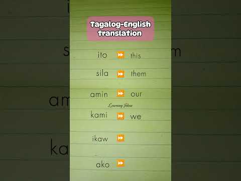 TAGALOG-ENGLISH TRANSLATION VOCABULARY #learnenglish #tagalogenglishtranslation #vocabulary