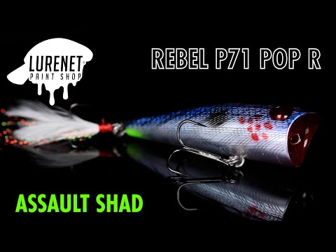 Rebel Pop-R P71 in Assault Shad- Lurenet Paint Shop (Custom Painted Lures)