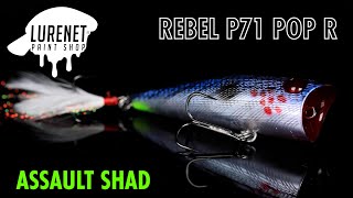 Rebel Pop-R P71 in Assault Shad- Lurenet Paint Shop (Custom Painted Lures)