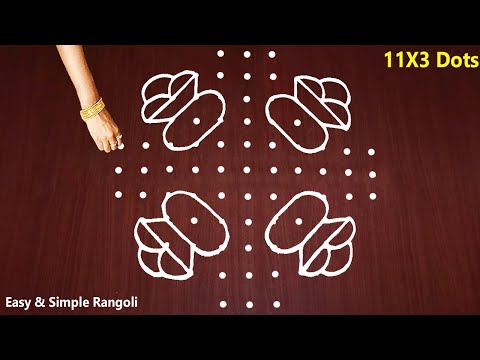 11×3 Pongal special Rangoli design |Big Sankranthi muggulu 2024 rangoli design-pongal pot kolam 2024