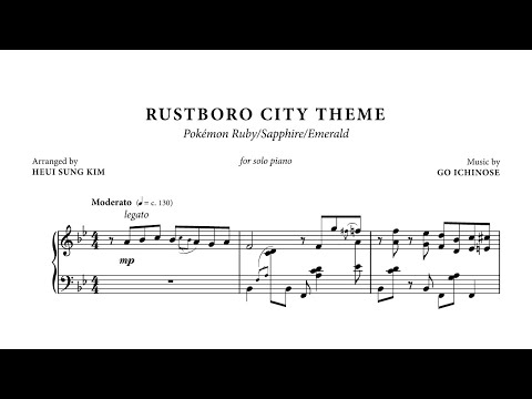 Rustboro City for solo piano