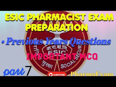 ESIC PHARMACIST PREVIOUS YEAR QUESTION 2016 #pharmacistexampreparation #esic_pharmacist #esic