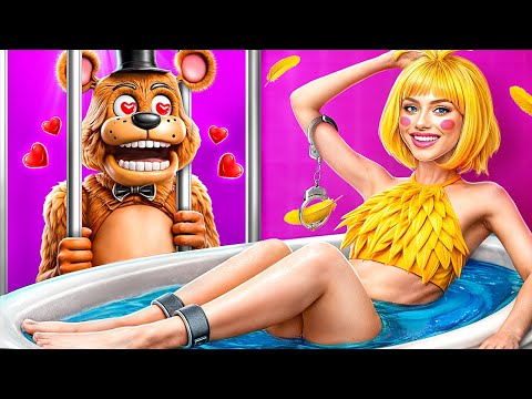 Secrets of Chica Makeover in Jail! Freddy Fazbear House GLOW UP!