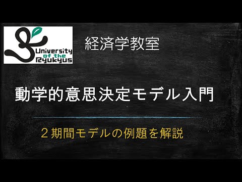 動学的意思決定モデル入門(No69) 動学的意思決定モデルとは何か？どう解くのか？2期間モデルを例題に解説