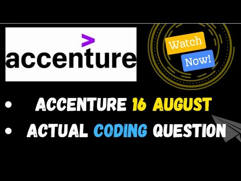 Accenture 16th August 2024 | Accenture Exam Coding Questions Slot 1 |