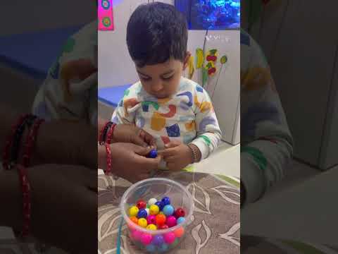 Thread n bead activity #littlegems #preschoolfun #learningskills #explorepage #viralreels