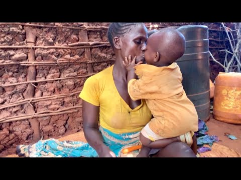 African Village Mothers’ Pure Love Towards Her Rural Remote Kids#cooking Traditional Food For Dinner