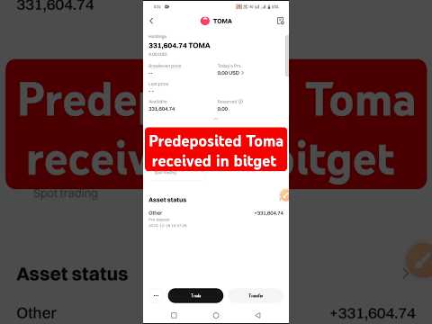 Toma received ✅ in bitget exchange 💱 || pre deposit toma received in bitget#tomarketairdrop#tomarket