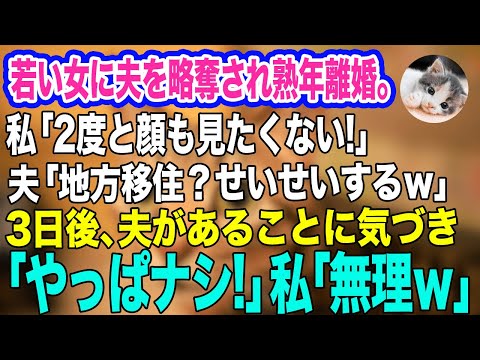 25年連れ添った夫を若い女に略奪され熟年離婚。夫「地方移住？せいせいするｗ」女「出てけババァｗ」→3日後、あることに気づいた夫「やっぱナシで！」私「無理ｗ」実は…【スカッとする話】