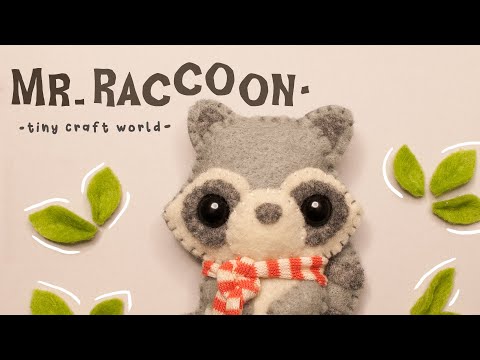 Felt Woodland Raccoon Ornament Toy (felt crafts)