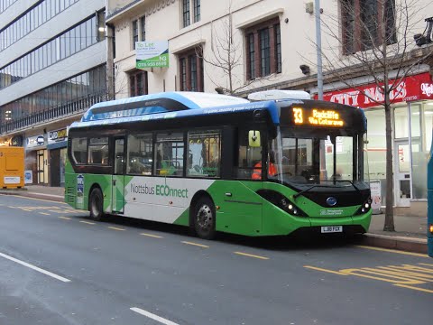 Nottinghamshire County Council (Nottsbus) - BYD Enviro200EV LG18 FGX ride on route 33