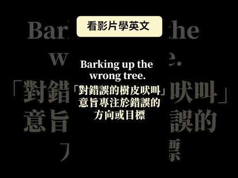 看影片學英文! 對著錯誤的樹吠!!你知道是甚麼意思嗎?