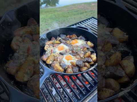 Steak and Eggs with my new Cowboy Butter | Over The Fire Cooking by Derek Wolf