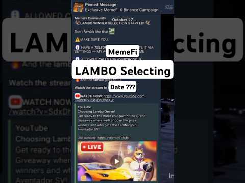 MemeFi LAMBO Selecting Date  |  MemeFi New Update | MemeFi