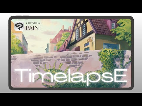 Painting Kiki's Delivery Service Ghibli Studio Anime Background in Clip Studio Paint | TIMELAPSE