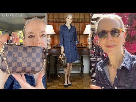 Vlog: SLGs in my Louis Vuitton Trouville; Denim Shirtdress OOTD; Lunch Campiello, Naples FL/Timeless