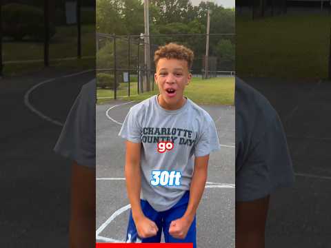 Every Shot, I Move Back 10ft!! #shorts #basketball #viral