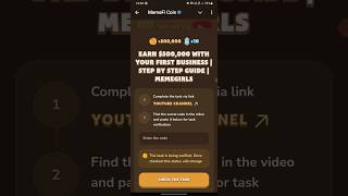 Earn $500,000 with your first business Memefi code # #shorts #short #real #youtbesepaisakaisekamaye