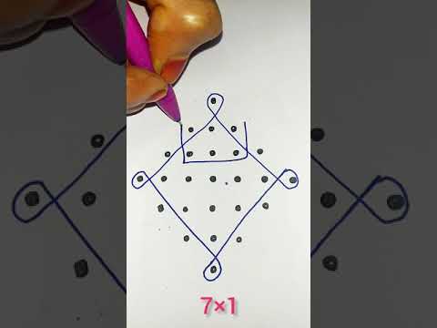 7×1dots small sikku kolam design||chinna kolam||dharas house||#shorts