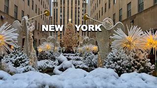 NYC 7AM Snow Walk in Manhattan Snowfall in New York City 4K Snow Ambience NYC White Christmas 2024