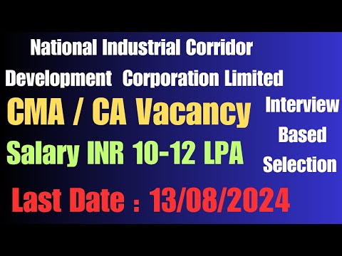 Latest Govt Jobs Update #CMA #CA NICDC Vacancy 2024 SENIOR EXECUTIVE(F&A) #job #ytviral #viralvideo