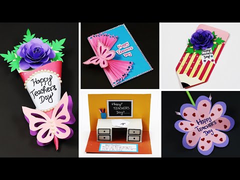 5 Easy and Beautiful Teachers Day Cards| Handmade Card | DIY Teachers Day Card | Art & Craft