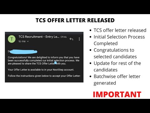 🔴TCS Offer Letter Released in mail Nextstep | TCS Off campus hiring | Results Declared | TCS