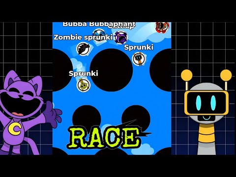 All Catnap team and all sprunki team marble race 2d animation