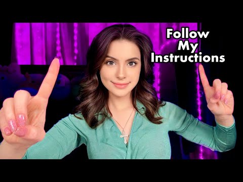 ASMR Follow My Instructions FOR SLEEP 💤😴 Positive Affirmations, Eyes Closed, Light Triggers 🌙