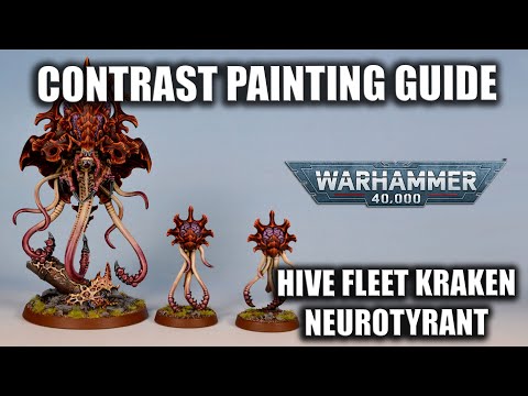 Contrast Painting Guide: Neurotyrant from the Leviathan box set in Hive Fleet Kraken colors.